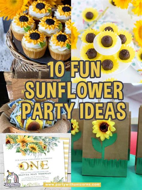 10 Fun Sunflower Party Ideas - Party with Unicorns