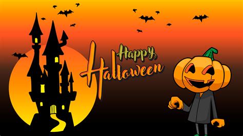 pumpkin happy halloween orange background 682525 Vector Art at Vecteezy