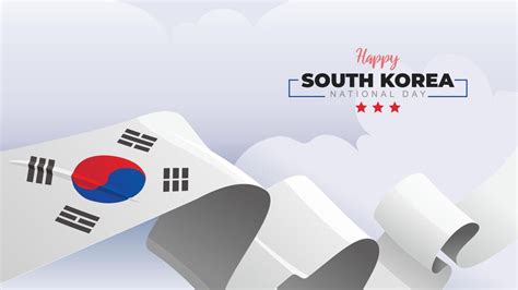 Premium Vector | South korea national day greeting banner with waving ...