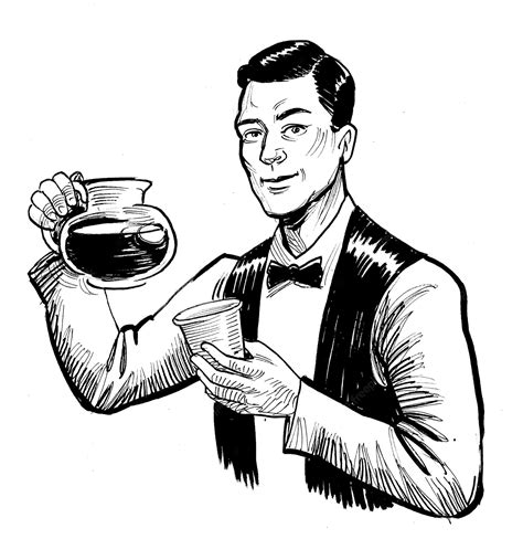 Premium Photo | A man holding a coffee cup and a glass of coffee.