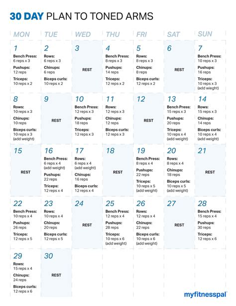 Arm And Shoulder Workout Chart | EOUA Blog