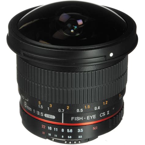 Rokinon 8mm f/3.5 HD Fisheye Lens with Removable Hood HD8M-N B&H