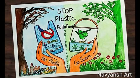 Stop Plastic pollution poster drawing l Plastic free environment ...