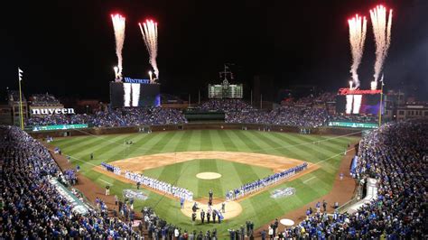 Fireworks erupt at Wrigley Field as Wayne Messmer sings the National ...