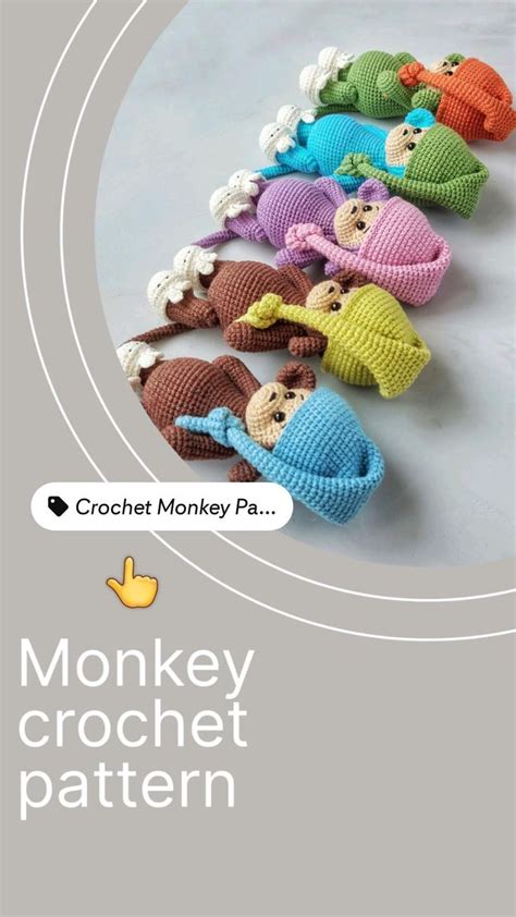 Monkey with hat crochet pattern - amigurumi monkey | Crochet teddy bear pattern, Crochet monkey ...