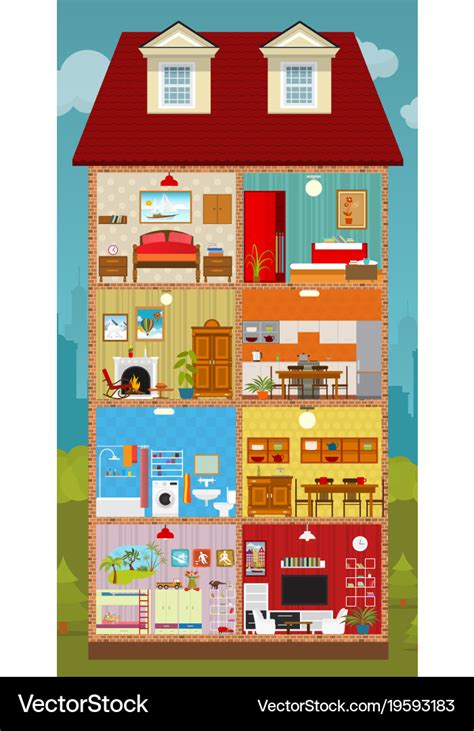 Inside the house Royalty Free Vector Image - VectorStock