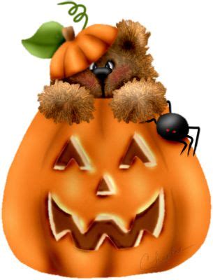 HALLOWEEN TEDDY BEAR IN PUMPKIN CLIP ART | CLIP ART - HALLOWEEN 1 ...