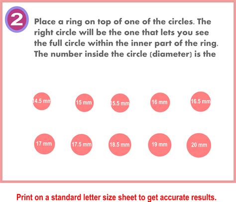 Ring Sizer: Printable ring size chart for women - Printerfriendly