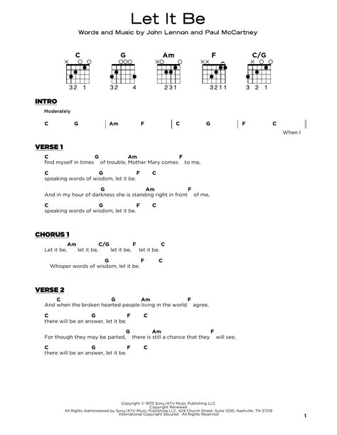 Let It Be by The Beatles - Really Easy Guitar - Guitar Instructor