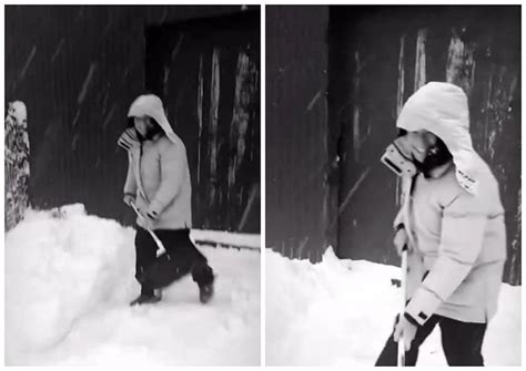 Watch: Viktor Hovland spends Christmas Eve clearing snow at his home in ...