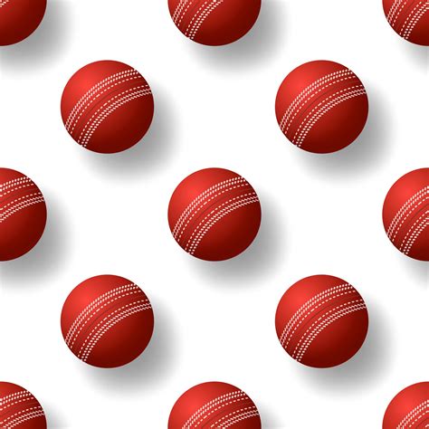 Cricket ball seamless pettern vector illustration. realistic cricket ball seamless pattern ...