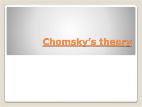 Chomsky’s theory