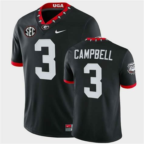 Georgia Bulldogs #3 Tyson Campbell Black Mascot 100th Anniversary ...