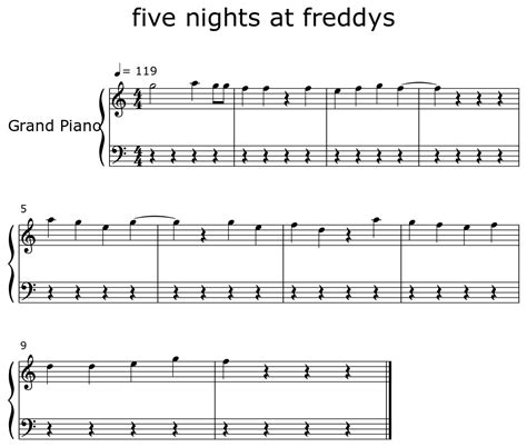 five nights at freddys - Sheet music for Piano