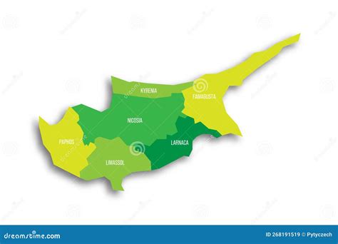 Cyprus Political Map Of Administrative Divisions Cartoon Vector ...