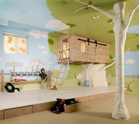 Magic Tree House Children Bedroom Design with Cloud and Tree Murals ...