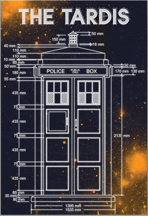 Buy Vuvolko Doctor Who Inspired Tardis Blueprints Tin Metal Sign ...