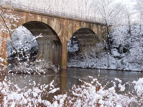 Railroad bridge over the Perkiomen Creek converted to Schuylkill River Trail, taken from the ...