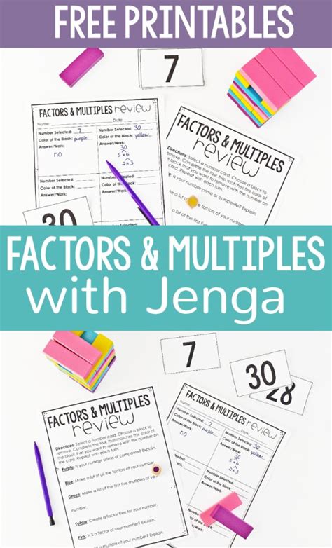 Free Factors and Multiples Game with Jenga