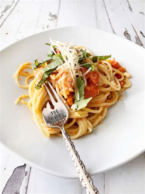 Tomato & Feta Cheese Spaghetti — The Skinny Fork