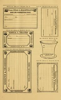 New sample book of cut and gummed druggists' labels._ 1874… | Flickr