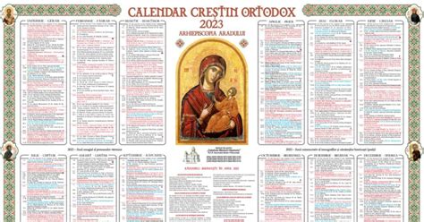 Calendar Creștin Ortodox 2023