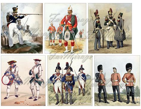 EUROPEAN ARMIES UNIFORMS digital collage sheet 42 cards | Etsy