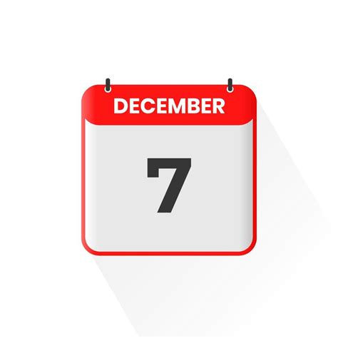 7th December calendar icon. December 7 calendar Date Month icon vector ...