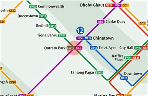 NE3 Outram Park station map - Singapore MRT