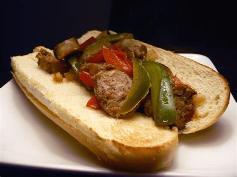 Sausage with Peppers and Onions Sandwich - Life's Ambrosia