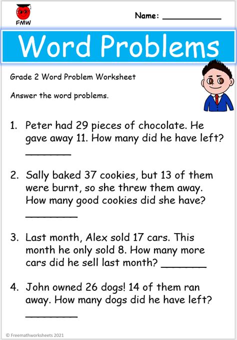 Grade 2 Word Problems | Free Worksheets | Printables | Word problems ...