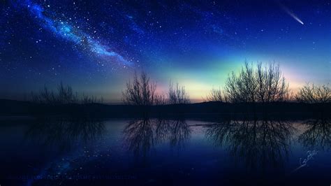 nature, Beautiful, Sky, Star, Tree, Blue Wallpapers HD / Desktop and Mobile Backgrounds