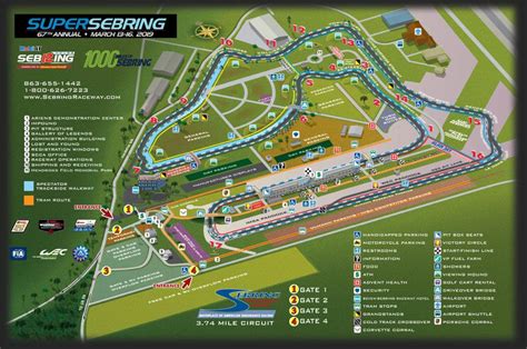 Map of Sebring International Raceway for 2019 12 Hours of Sebring ...