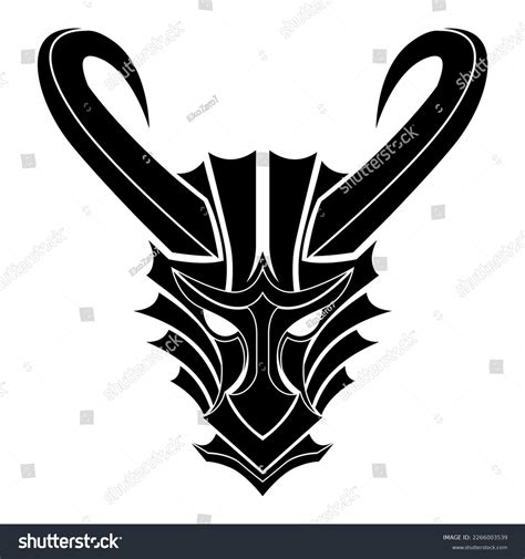 Dragon Head Vector Black White Logo Stock Vector (Royalty Free ...