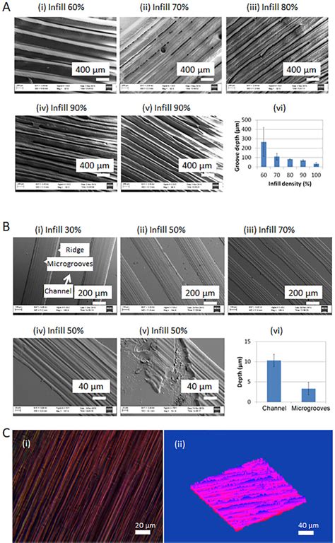 SEM and microscope images of the fabricated samples. (a) (i)–(v) SEM ...