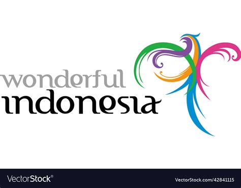 Logo wonderful indonesia Royalty Free Vector Image