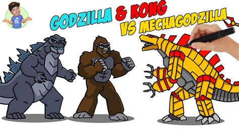 How To Draw Kong And Godzilla Throwing Mechagodzilla - vrogue.co