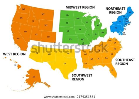 67.431 Usa Region Map Images, Stock Photos, 3D objects, & Vectors | Shutterstock