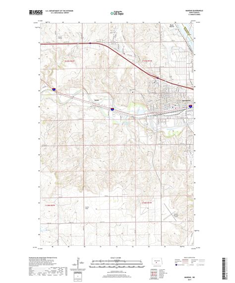 MyTopo Mandan, North Dakota USGS Quad Topo Map