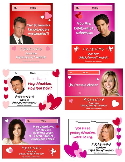 Free Printable Valentine's Day Cards featuring Friends!