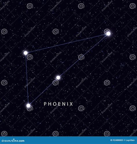 Phoenix Constellation Map On A Starry Space Background Stock Photography | CartoonDealer.com ...