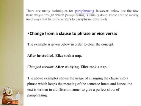 PPT - Basic Paraphrasing Techniques PowerPoint Presentation, free ...