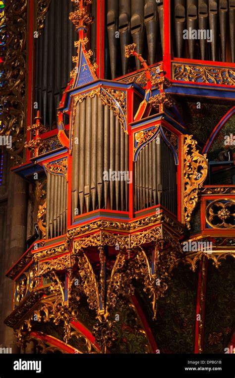 The organ inside Notre Dame de Strasbourg cathedral Stock Photo - Alamy