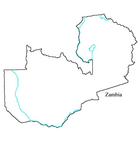 Zambia Outline Map