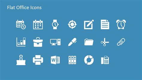 Flat Office PowerPoint Icons - SlideModel