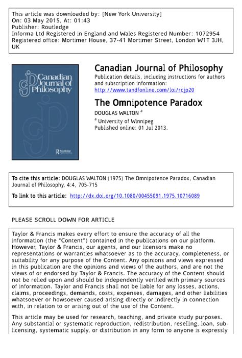 (PDF) The Omnipotence Paradox