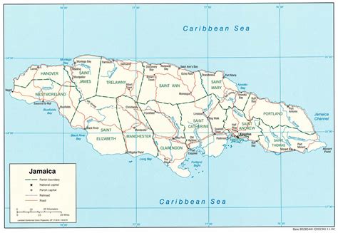 Large detailed administrative and road map of Jamaica. Jamaica large detailed administrative and ...