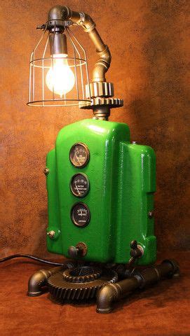 Steampunk Lamp, John Deere Tractor Dash Farm - #CC14 Pipe Lighting, Rustic Lighting, Lamps ...