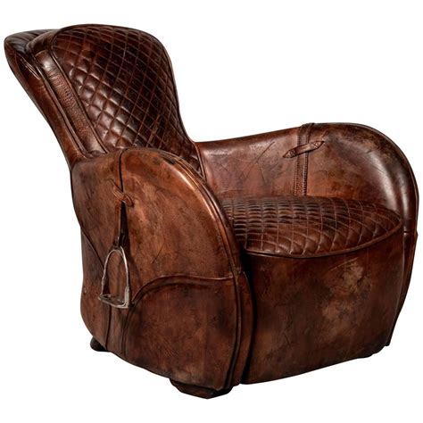 leather saddle chair with stirrups - Young Ligon