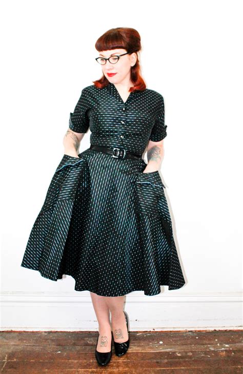 1950s taffeta dress // Paris Lights atomic vintage black taffeta 1950s dress . md / medium